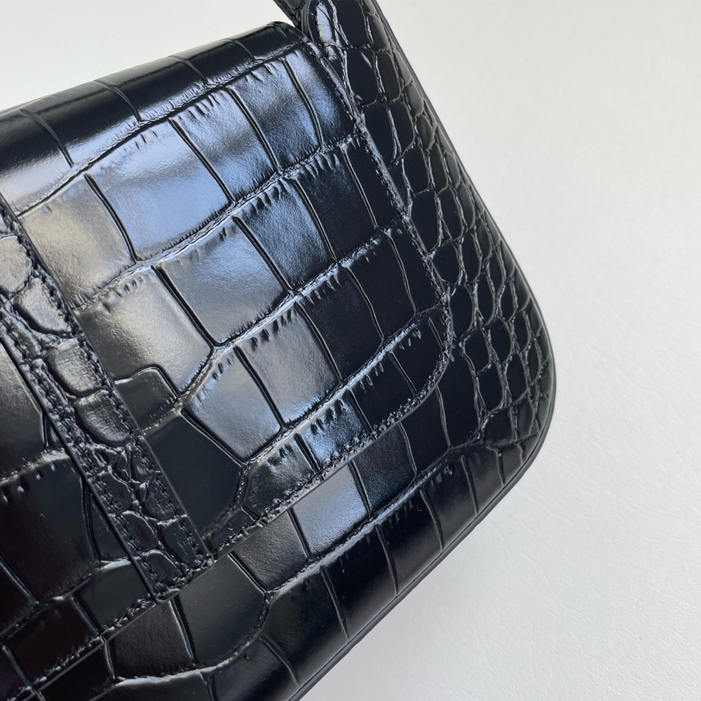 By Far Miranda black croc leather shoulder bag - Picture 6 of 7